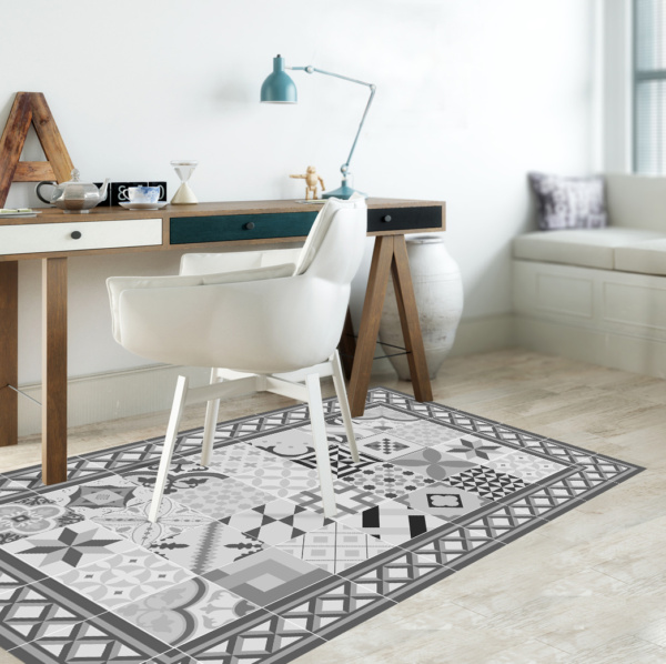 Tapis PVC Mosaïko NICOLLE GRIS